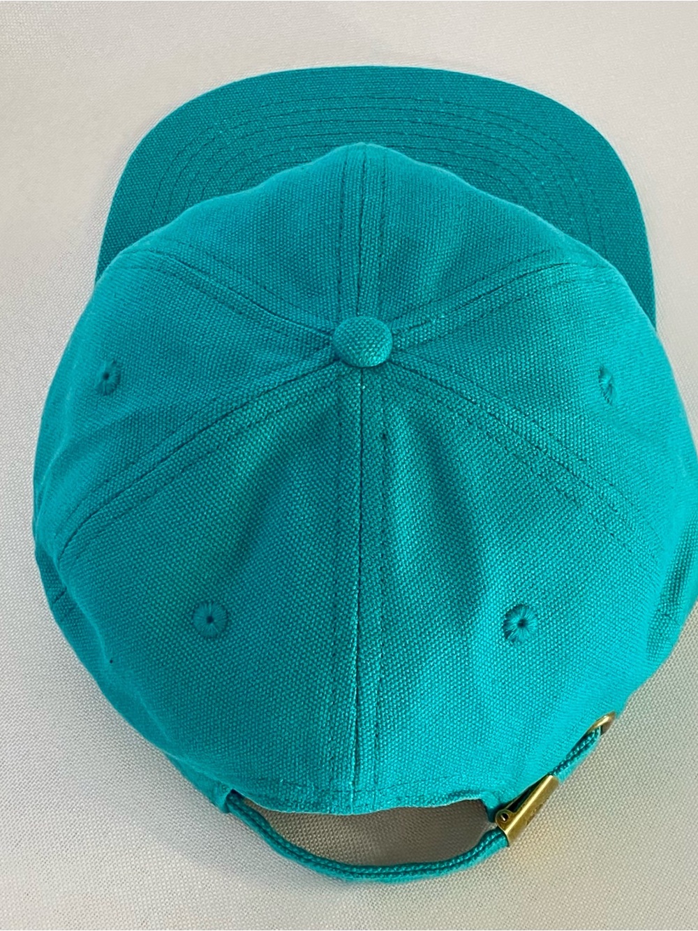 Needle Rock Threads Telluride Canvas Hat Teal 100% Cotton Mountains & Rainbow - Picture 6 of 14